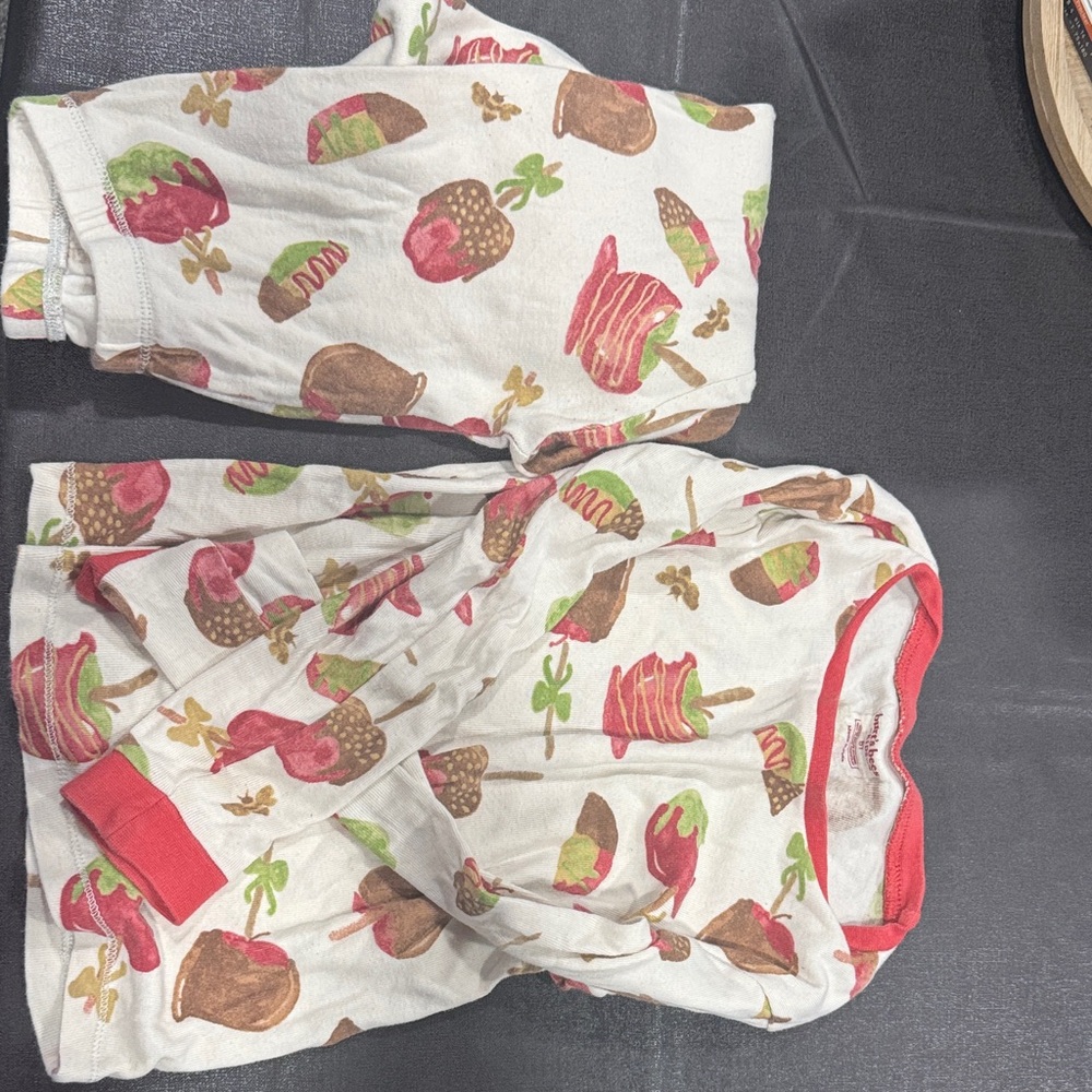 Burt's Bees Kids Pajama Set - White with Red and Green Accents